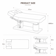 Heated Electric Beauty Bed with PU Leather for Lash and Facial Treatment DN0287_4 Motor Beds