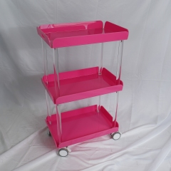 Pink Metal Salon Work Trolley Cart for Beauty Salon Use DN0198_Salon Trolleys