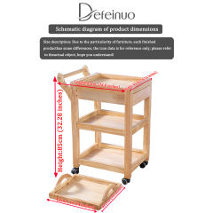Solid Wood Salon Trolley Cart with Wheels for Beauty Salon Use DN0168_Salon Trolleys