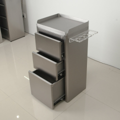 Stainless Steel Salon Storage Trolley Cabinet for Hair Salon DN0251_Storage Cabinets