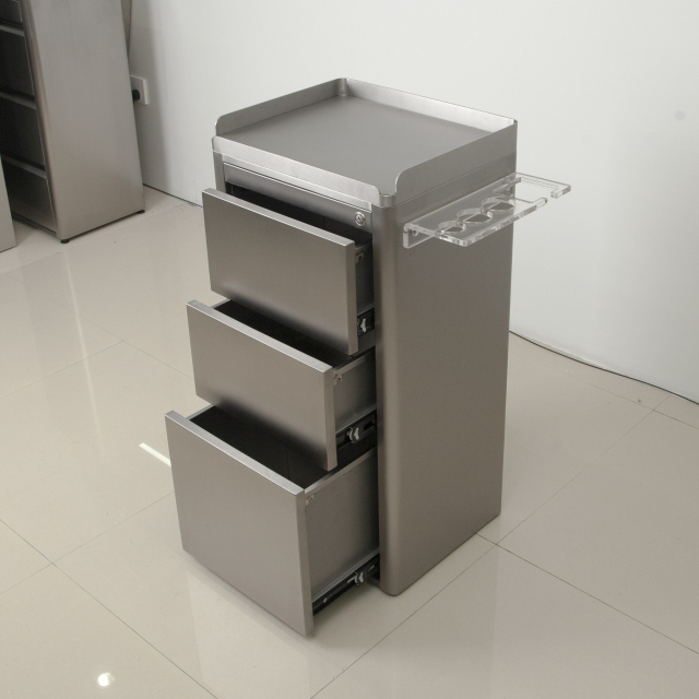 Stainless Steel Salon Storage Trolley Cabinet for Hair Salon DN0251_Storage Cabinets