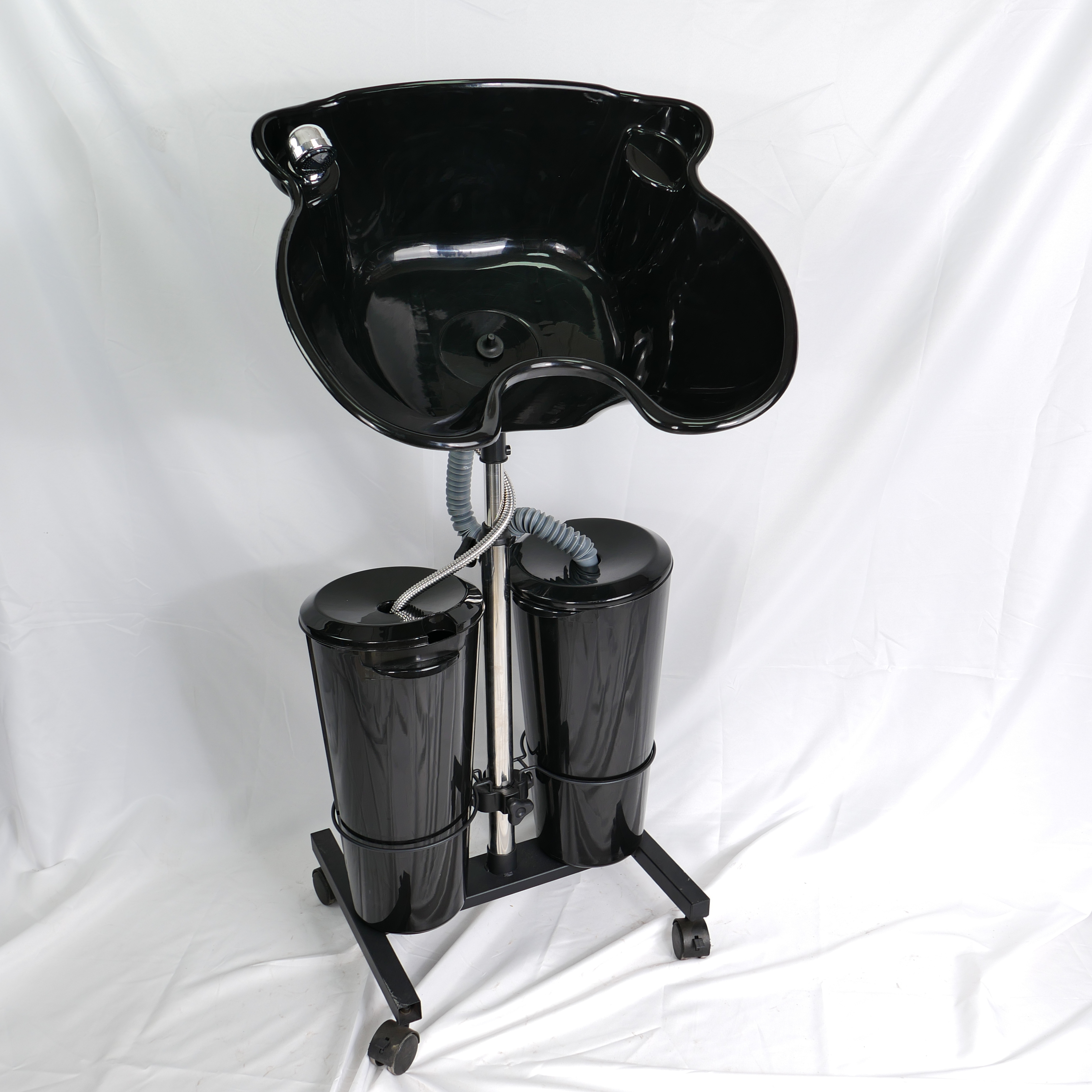 Mobile Adjustable Shampoo Basin with Stainless Steel Frame for Salon Use DN0166_Shampoo Sinks