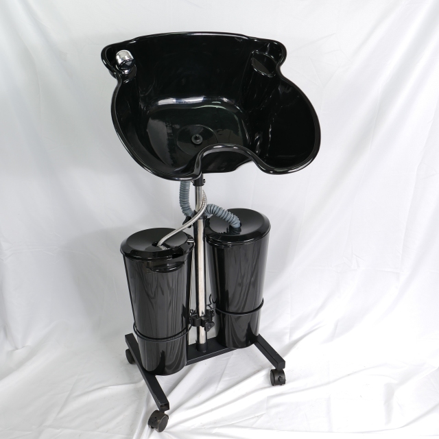 Mobile Adjustable Shampoo Basin with Stainless Steel Frame for Salon Use DN0166_Shampoo Sinks
