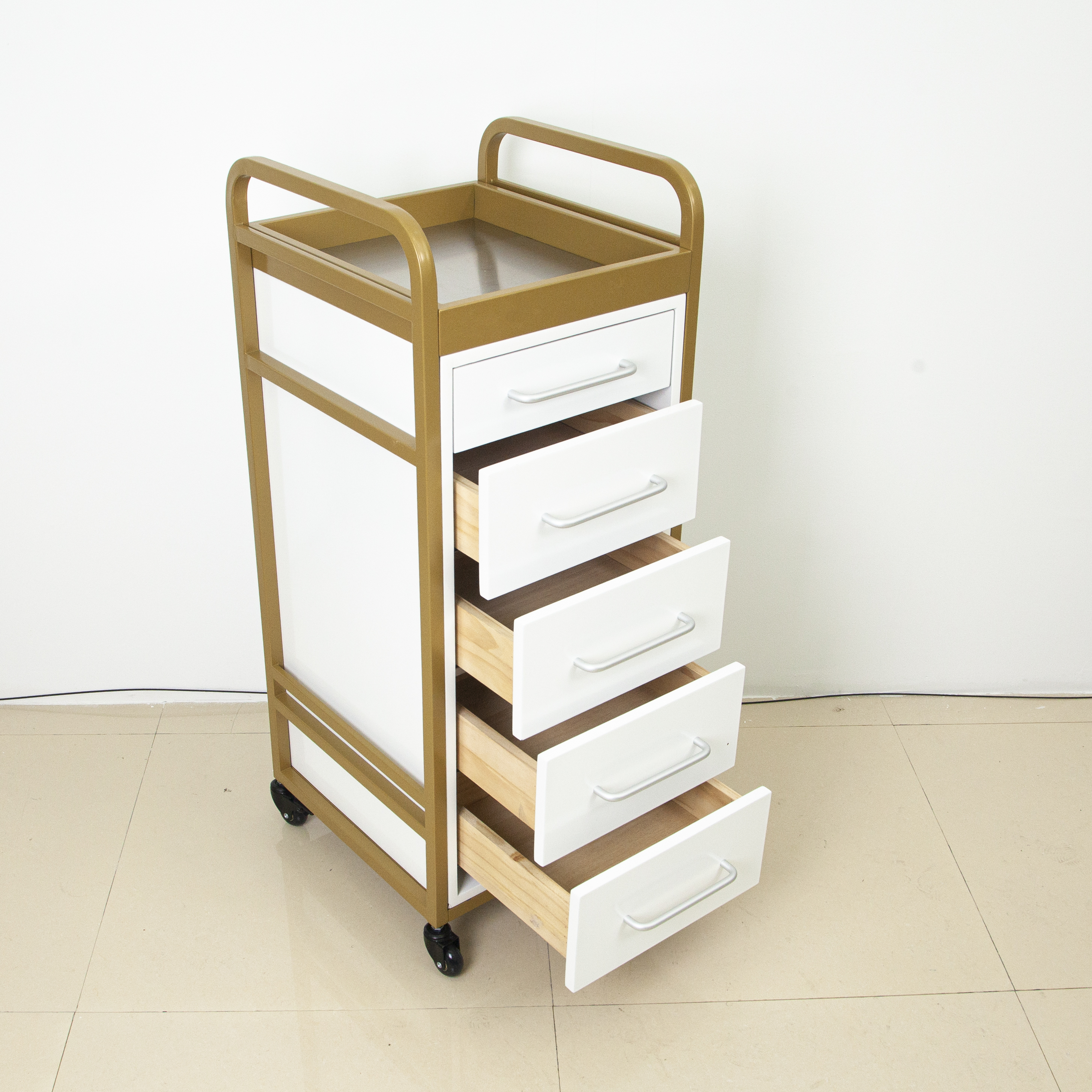 4 Drawer Rolling Storage Cabinet Trolley for Salon Use DN0254_Salon Trolleys