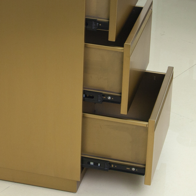 Lockable Rolling Salon Storage Cabinet with Wood Style Panel DN0245_Storage Cabinets