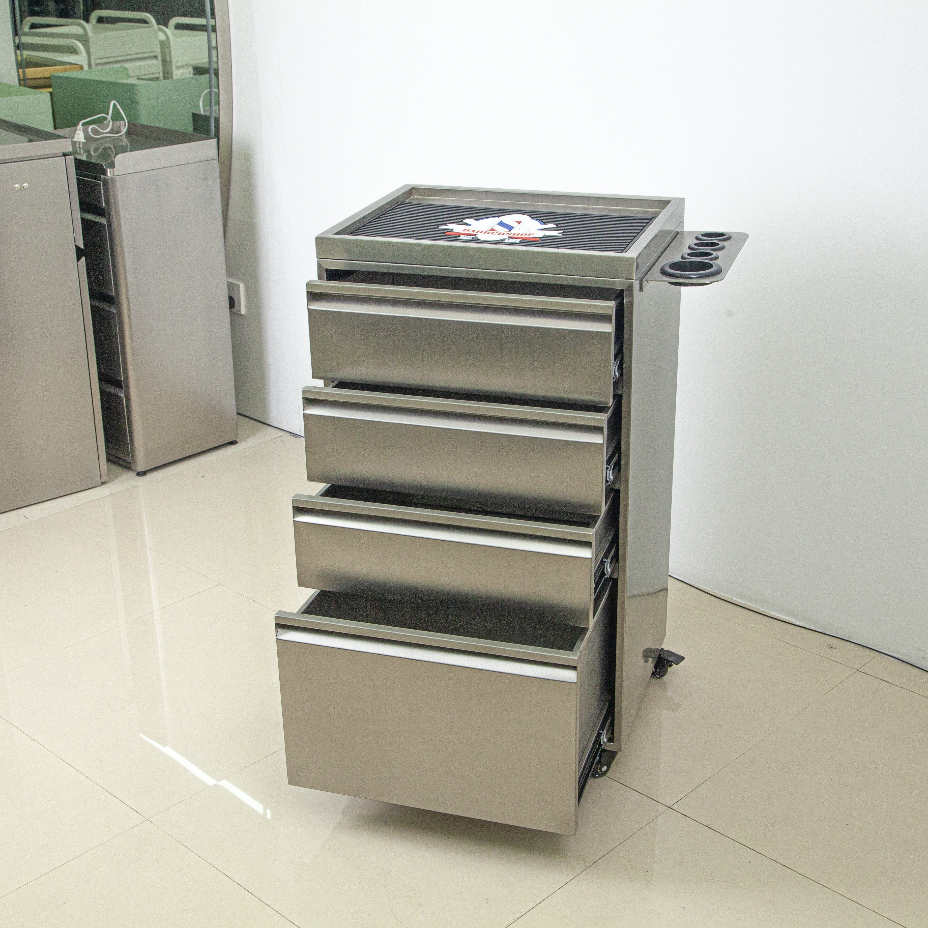 Stainless Steel Salon Trolley with Drawer Storage for Hair Salon Use DN0256_Salon Trolleys