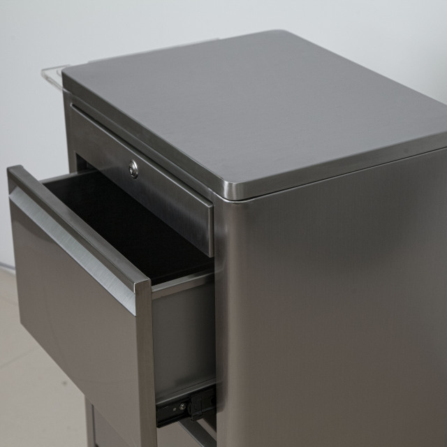 Adjustable Stainless Steel Nail Salon Storage Cabinet for Beauty Use DN0252_Storage Cabinets