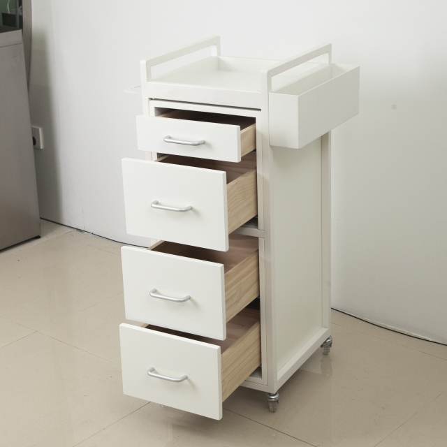 Adjustable Height Metal Salon Color Trolley Cart for Hair Salon DN0255_Salon Trolleys