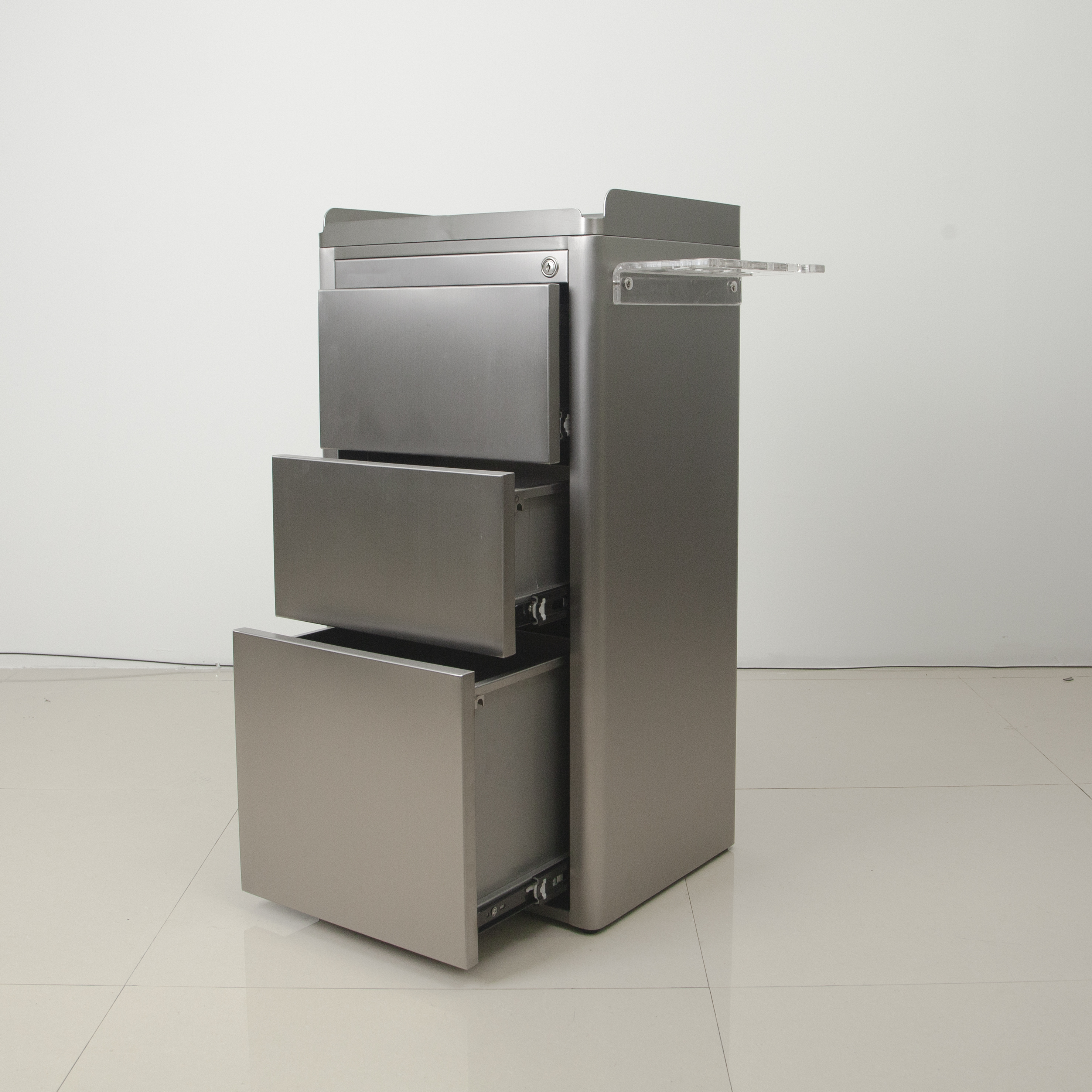 Stainless Steel Salon Storage Trolley Cabinet for Hair Salon DN0251_Storage Cabinets