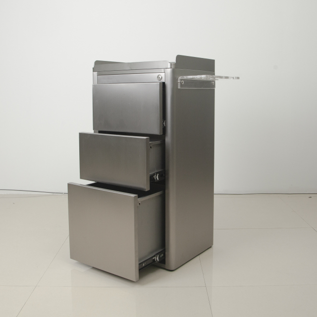 Stainless Steel Salon Storage Trolley Cabinet for Hair Salon DN0251_Storage Cabinets