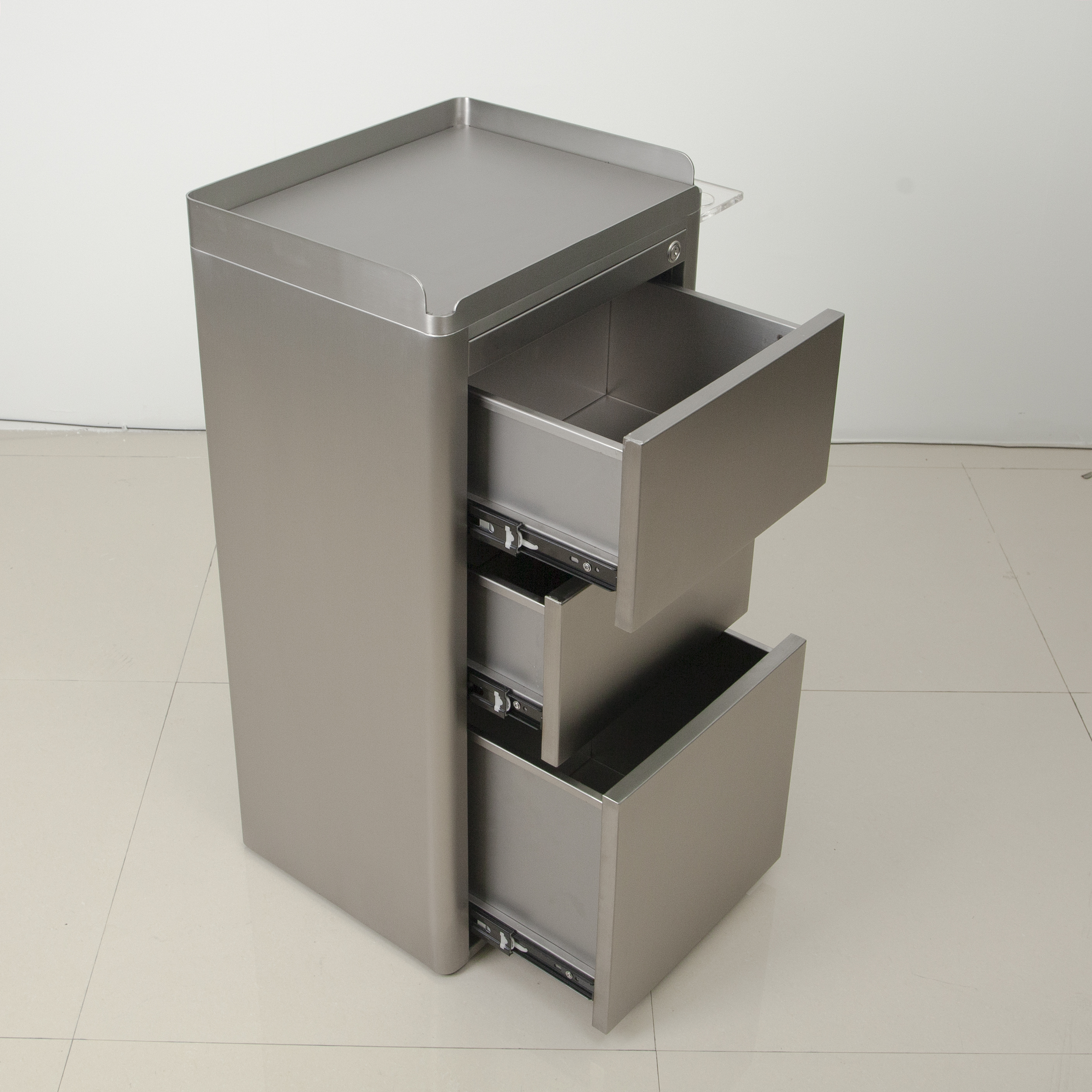 Stainless Steel Salon Storage Trolley Cabinet for Hair Salon DN0251_Storage Cabinets