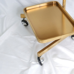 Folding Stainless Steel Salon Trolley Cart with Wheels for Hair Salon DN0191_Salon Trolleys
