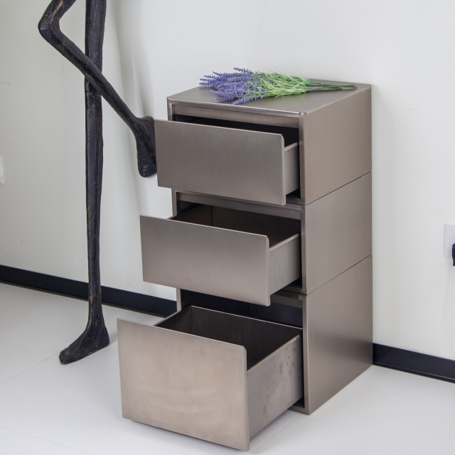 Stainless Steel Salon Storage Cabinet with Drawers for Beauty Salon DN0187_Storage Cabinets