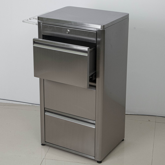 Adjustable Stainless Steel Nail Salon Storage Cabinet for Beauty Use DN0252_Storage Cabinets