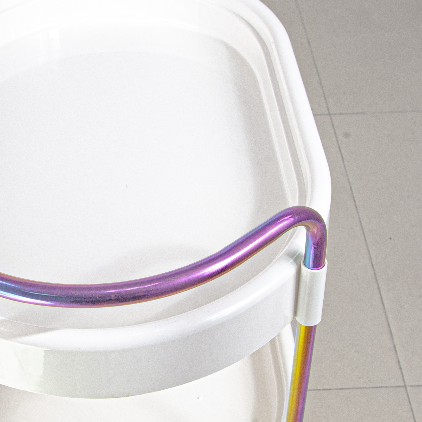 Modern Rainbow Plastic Salon Trolley Multi-tier Storage for Beauty Equipment Salon & Home Use in Living Room & Bathroom