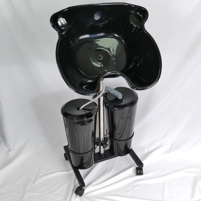 Mobile Adjustable Shampoo Basin with Stainless Steel Frame for Salon Use DN0166_Shampoo Sinks