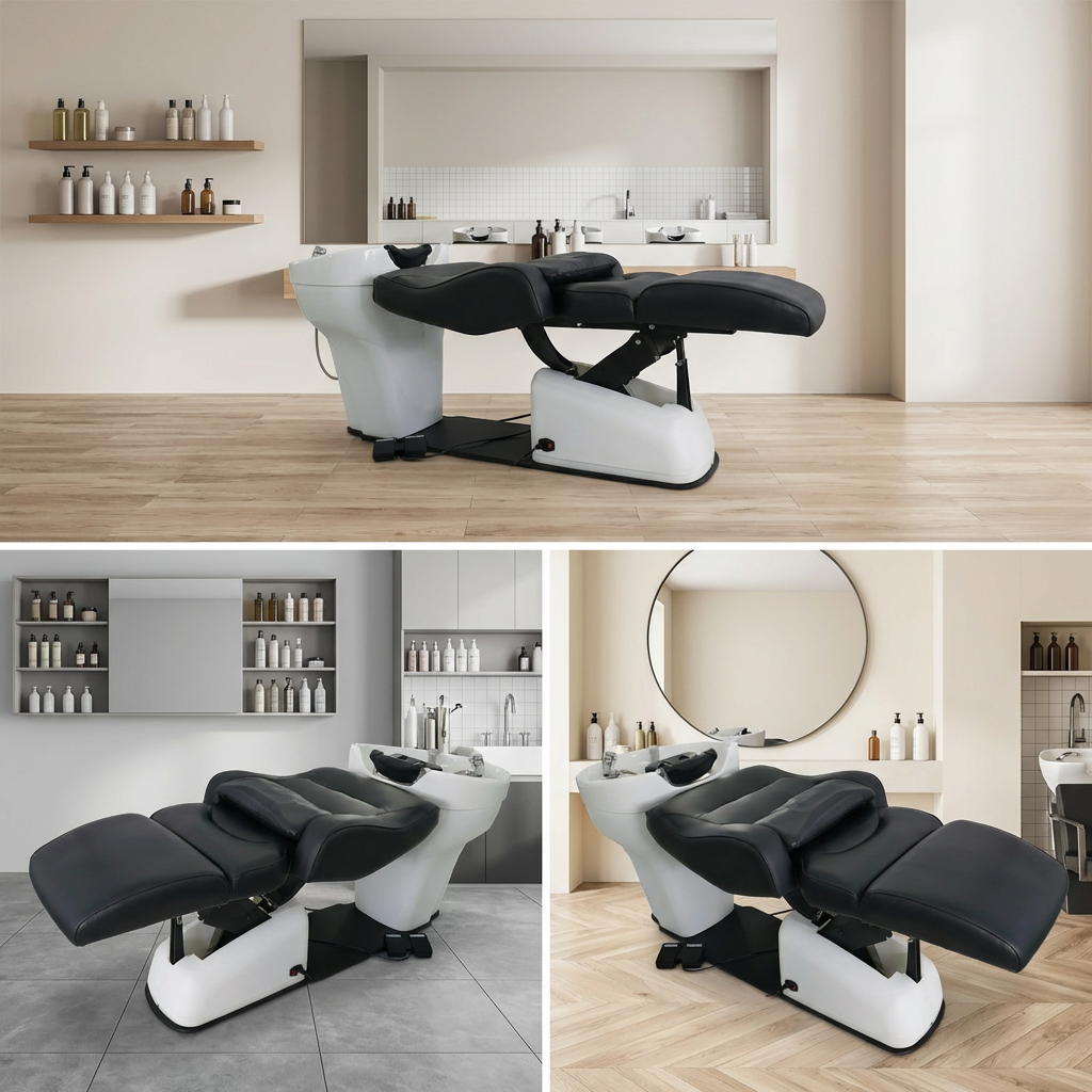Salon Backwash Shampoo Chair with Sink Unit for Hair Washing DN0080_Electric Shampoo Chairs