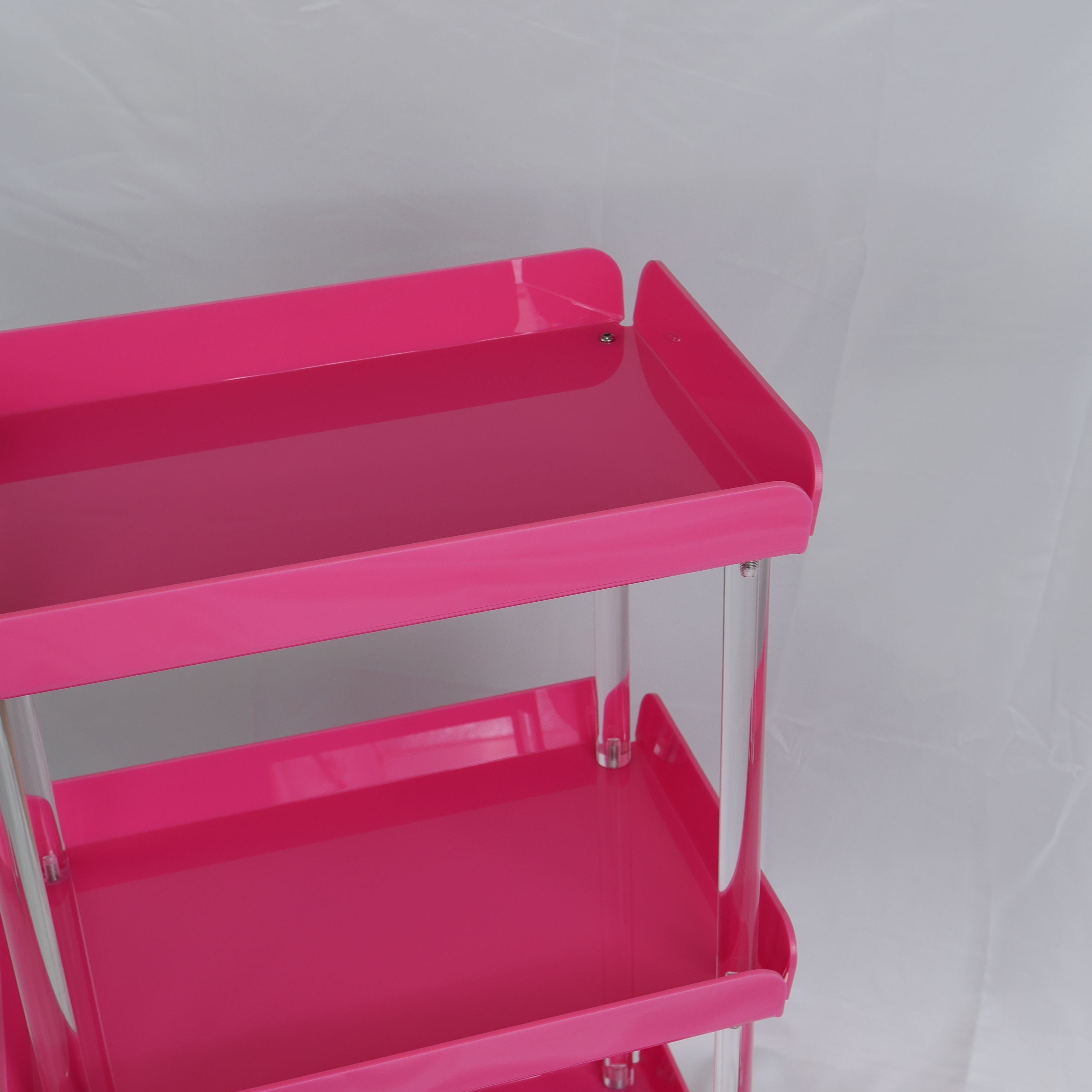 Pink Metal Salon Work Trolley Cart for Beauty Salon Use DN0198_Salon Trolleys