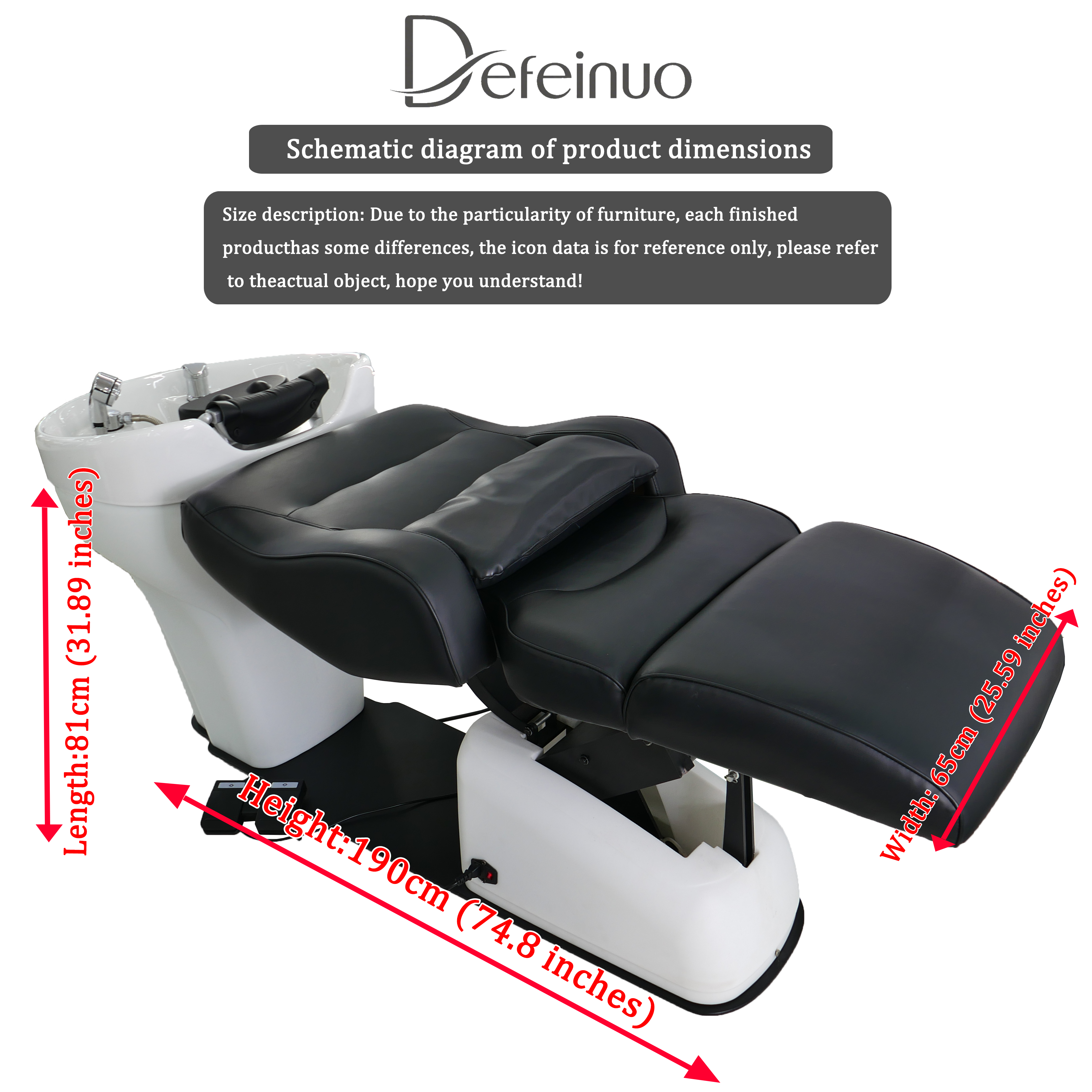 Salon Backwash Shampoo Chair with Sink Unit for Hair Washing DN0080_Electric Shampoo Chairs