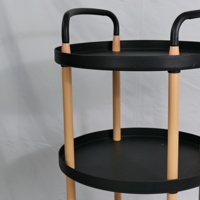 Foldable Plastic Wood Salon Trolley with Wheels for Beauty Salon Use DN0200_Salon Trolleys