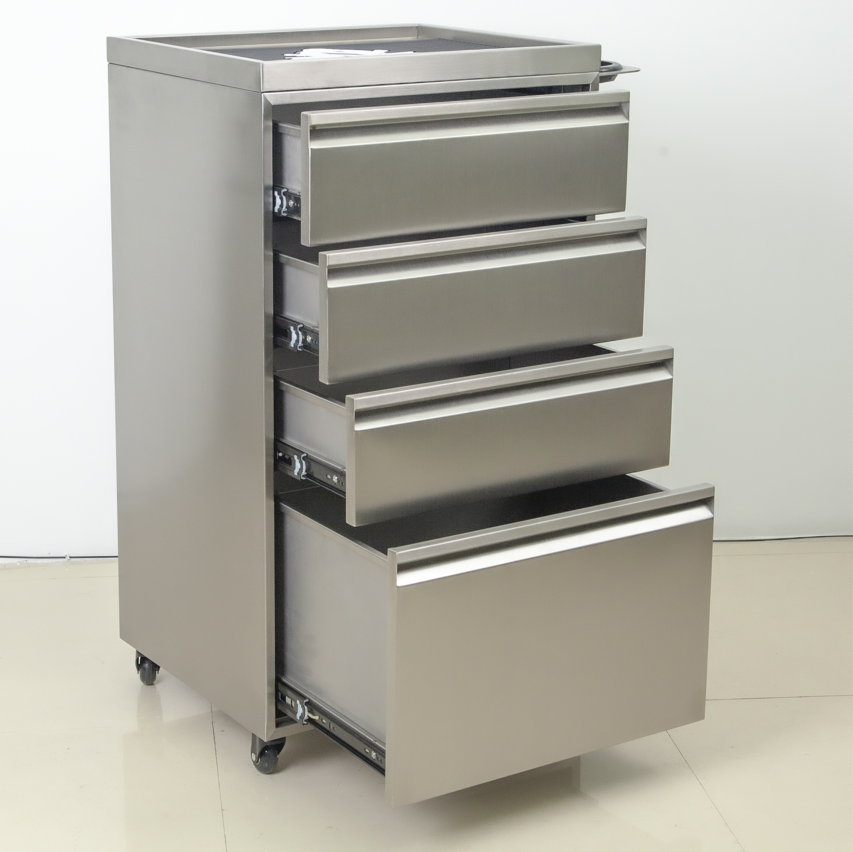 Stainless Steel Salon Trolley with Drawer Storage for Hair Salon Use DN0256_Salon Trolleys