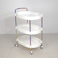 Modern Rainbow Plastic Salon Trolley Multi-tier Storage for Beauty Equipment Salon & Home Use in Living Room & Bathroom