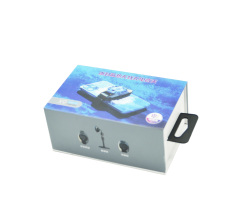 Magnetic packaging box with hooks