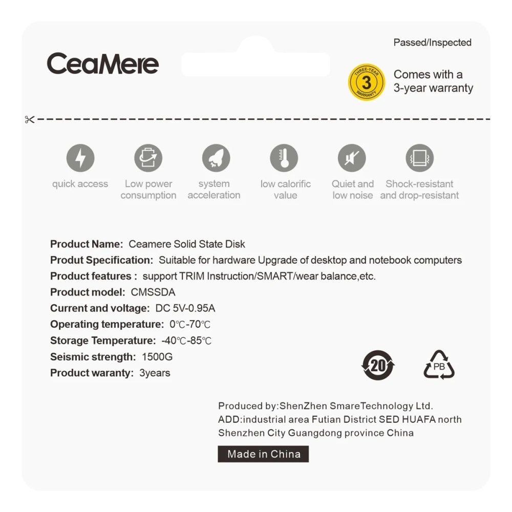 Ceamere / OEM SSD | Solid State Disk | Computer Hardware | SATA 2.5 Wholesale Supplier