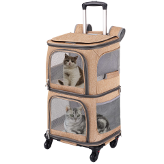 Double-Decker Pet Rolling Carrier