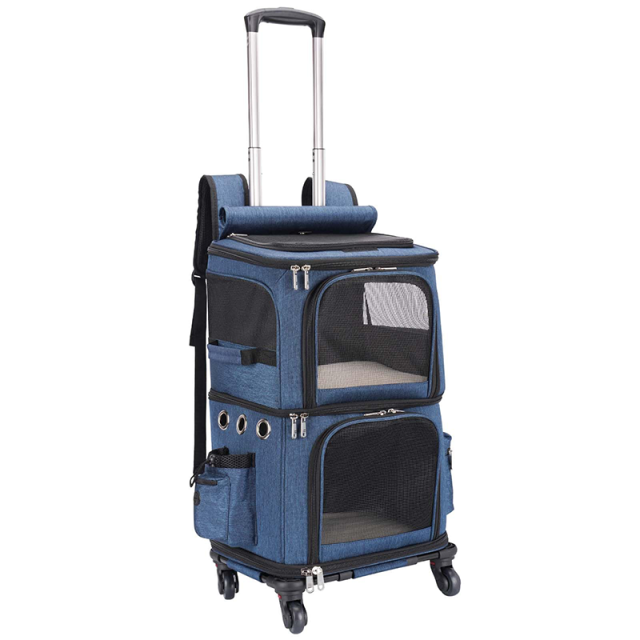 Double-Decker Pet Rolling Carrier