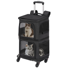 Double-Decker Pet Rolling Carrier