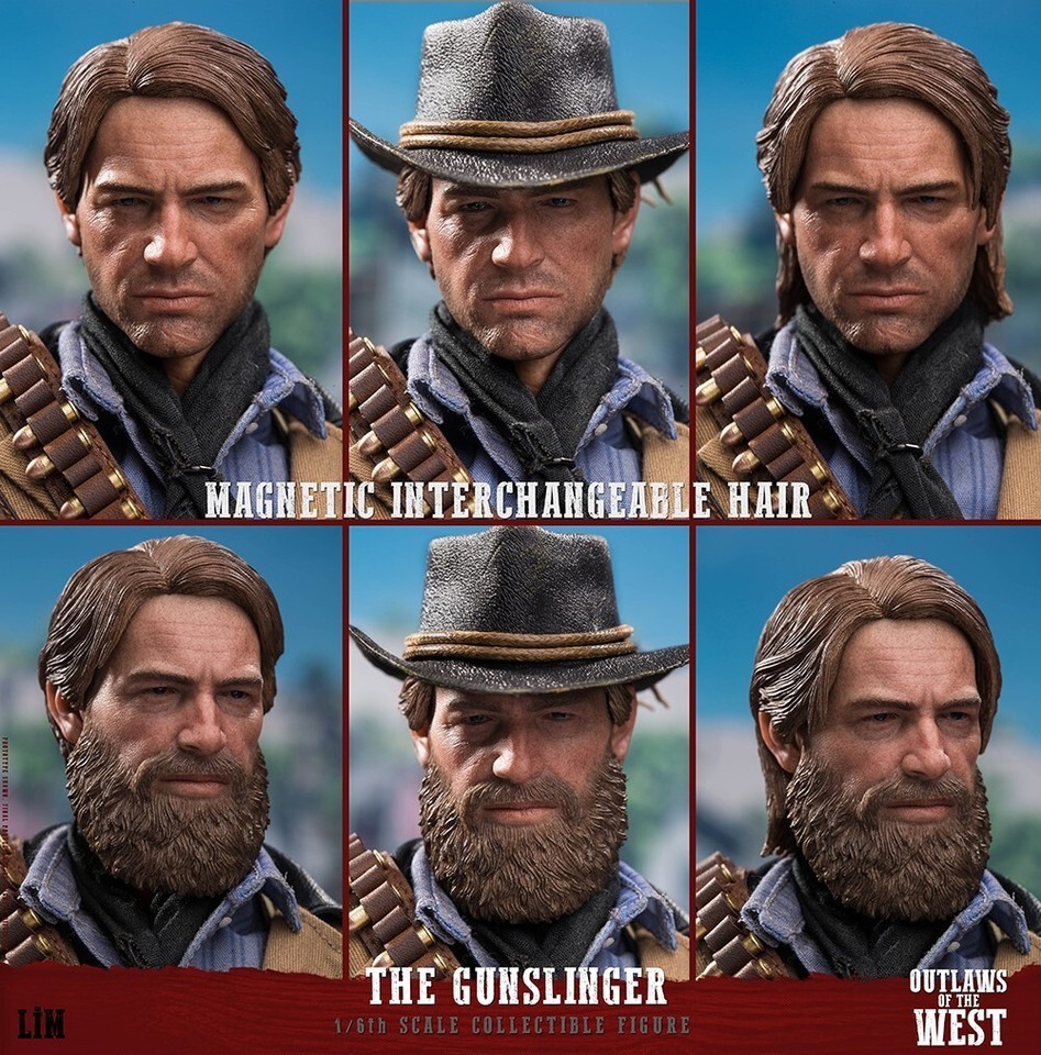 Ready! New LimToys LIM008 1/6 RedDead Redemption Arthur 12" Figure 2 Heads
