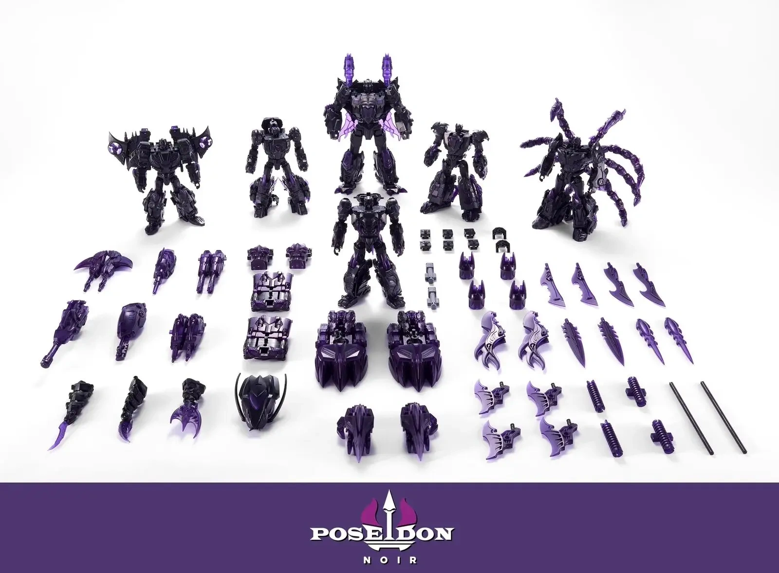 New TFC Toys P01N-06N Poseidon Set of 6 Noir Figures Limited Edition Transformable Toy Combine Model