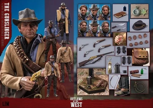 In Stock New LIMTOYS LIM008 1/6 Scale Western Cowboy Arthur Collectible Action Figure 12'' Male Soldier with 2 Heads