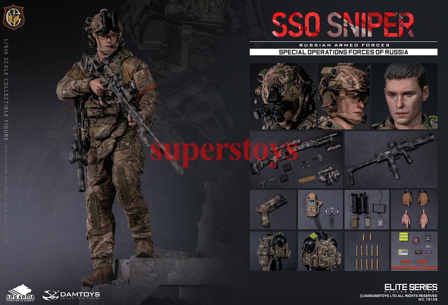 Presale DAMTOYS 78108 1/6 Special Operations Forces of Russia SSO Sniper Model