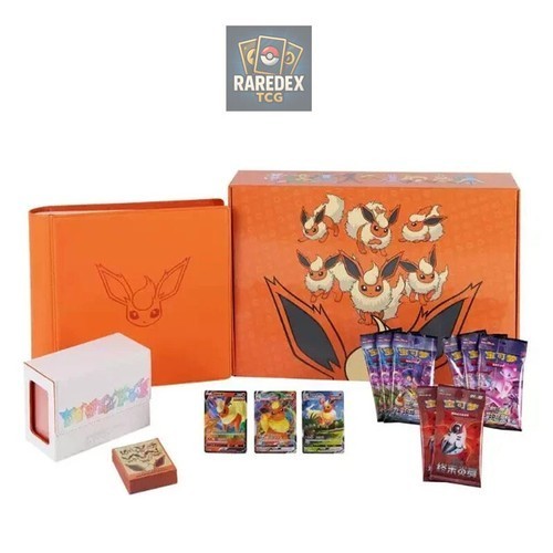 IN STOCK Pokemon Chinese 2024 Eevee GX Gift Box Flareon Box Exclusive Sealed