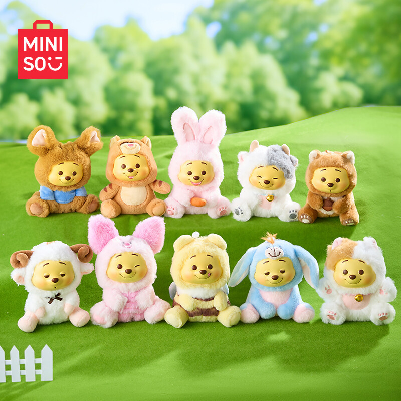 IN STOCK Miniso Winnie The Pooh Plush Vinyl Blind Box Pendant Figure Toy