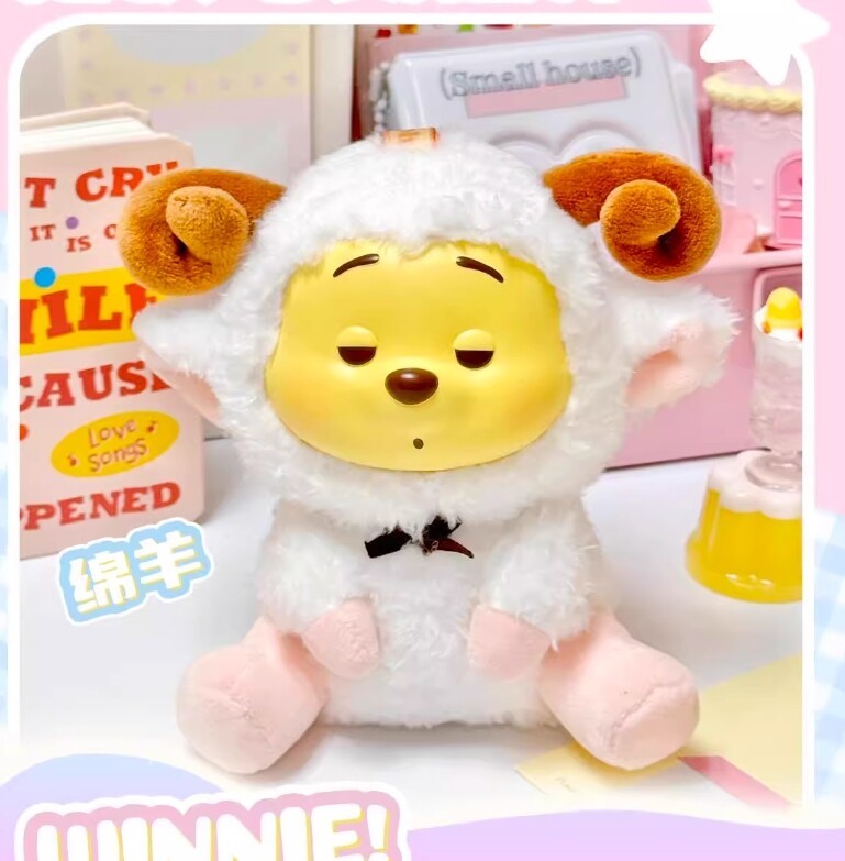 IN STOCK Miniso Winnie The Pooh Plush Vinyl Blind Box Pendant Figure Toy