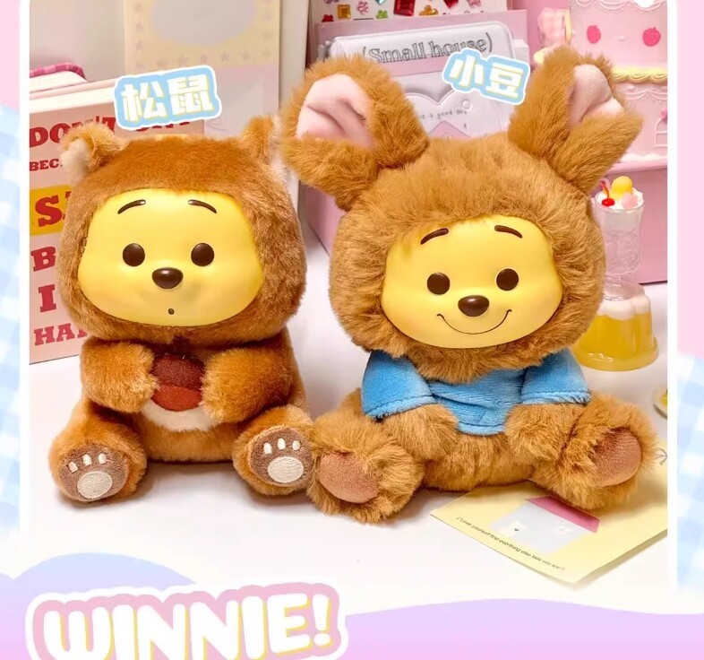 IN STOCK Miniso Winnie The Pooh Plush Vinyl Blind Box Pendant Figure Toy