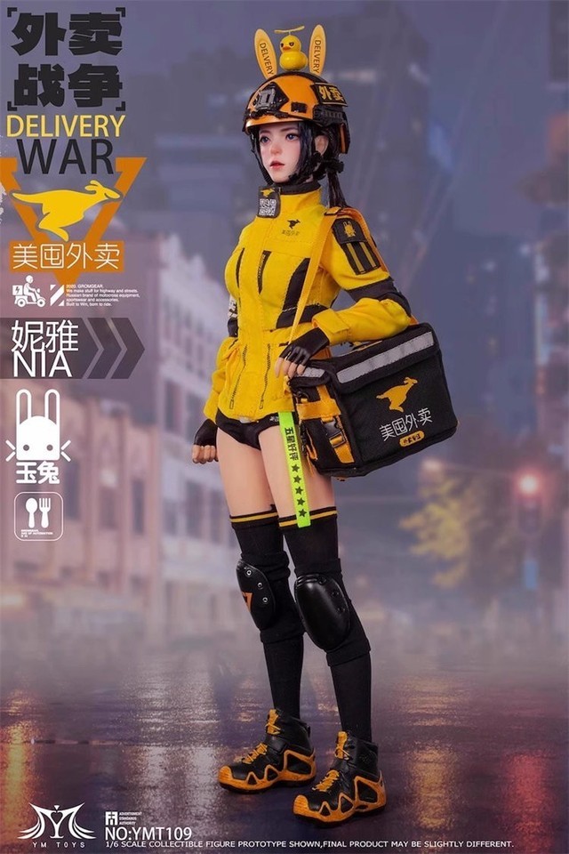 YMTOYS 1/6 YMT109 Food Delivery War Rider Nia Female Action Figure Model InStock