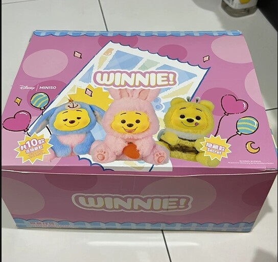 IN STOCK Miniso Winnie The Pooh Plush Vinyl Blind Box Pendant Figure Toy