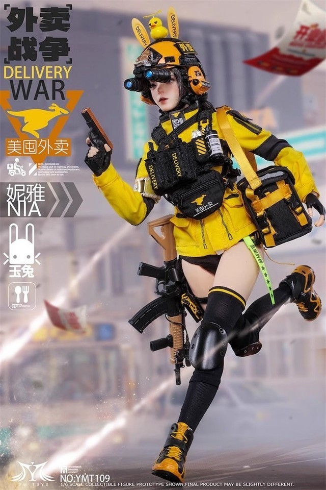 YMTOYS 1/6 YMT109 Food Delivery War Rider Nia Female Action Figure Model InStock