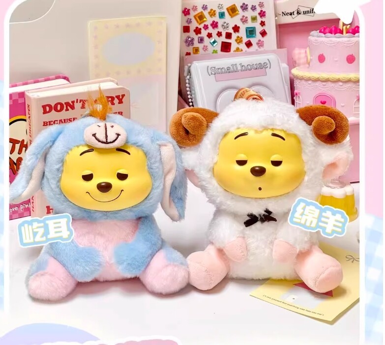 IN STOCK Miniso Winnie The Pooh Plush Vinyl Blind Box Pendant Figure Toy