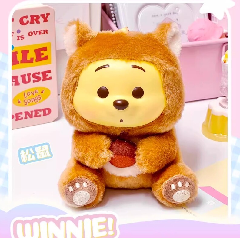 IN STOCK Miniso Winnie The Pooh Plush Vinyl Blind Box Pendant Figure Toy