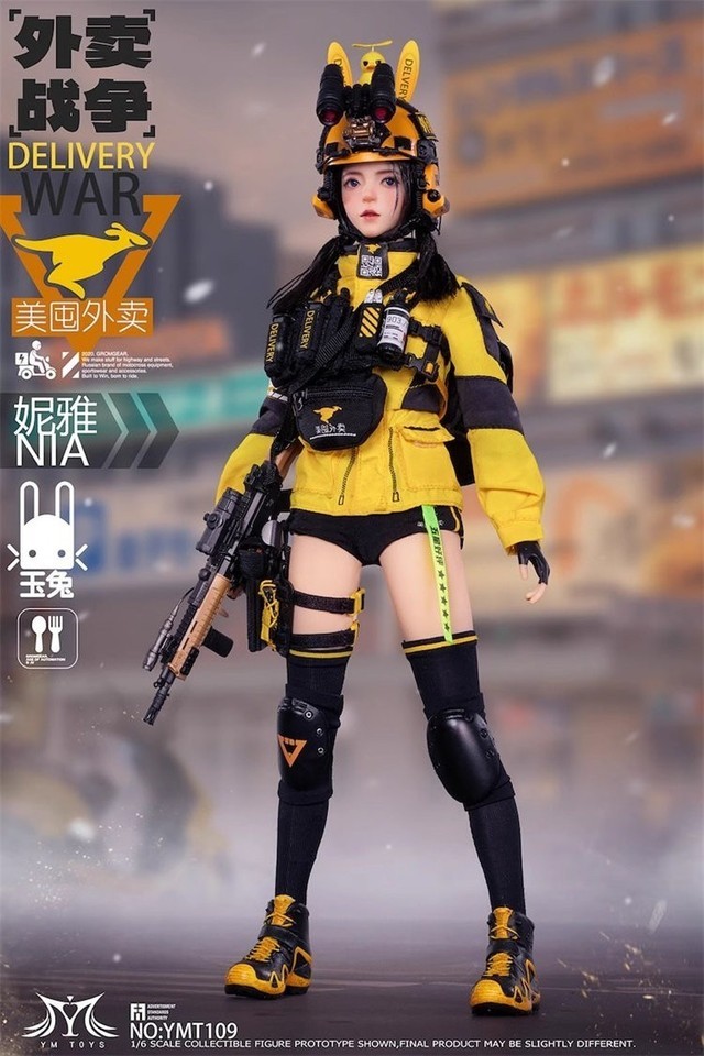 YMTOYS 1/6 YMT109 Food Delivery War Rider Nia Female Action Figure Model InStock