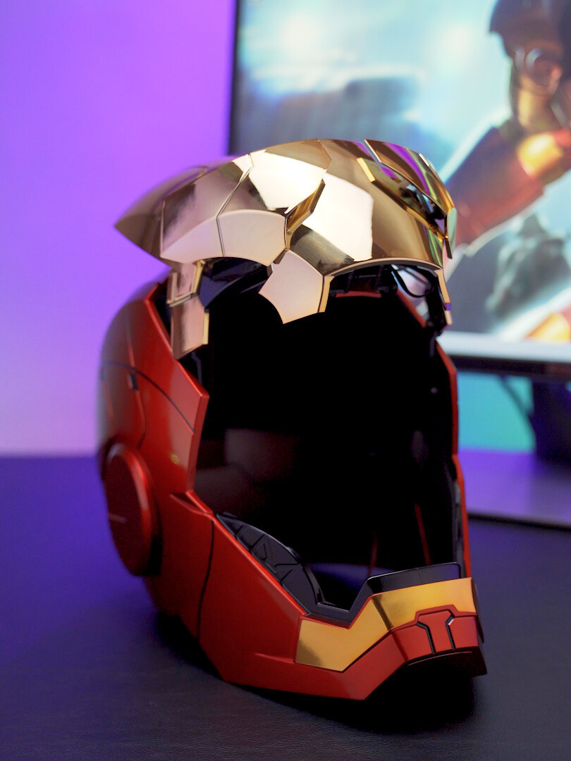 AUTOKING Iron Man 1:1 MK5 Helmet Wearable Voice-control Gold Plated Special Version
