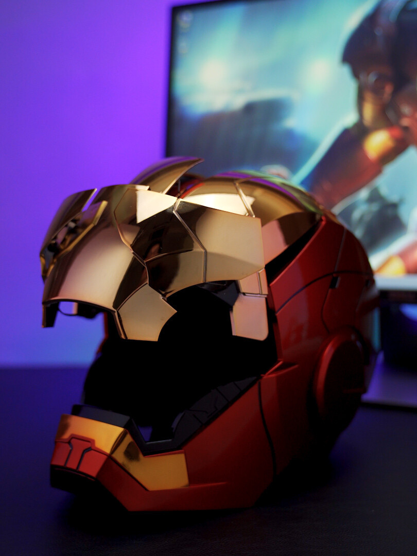 AUTOKING Iron Man 1:1 MK5 Helmet Wearable Voice-control Gold Plated Special Version