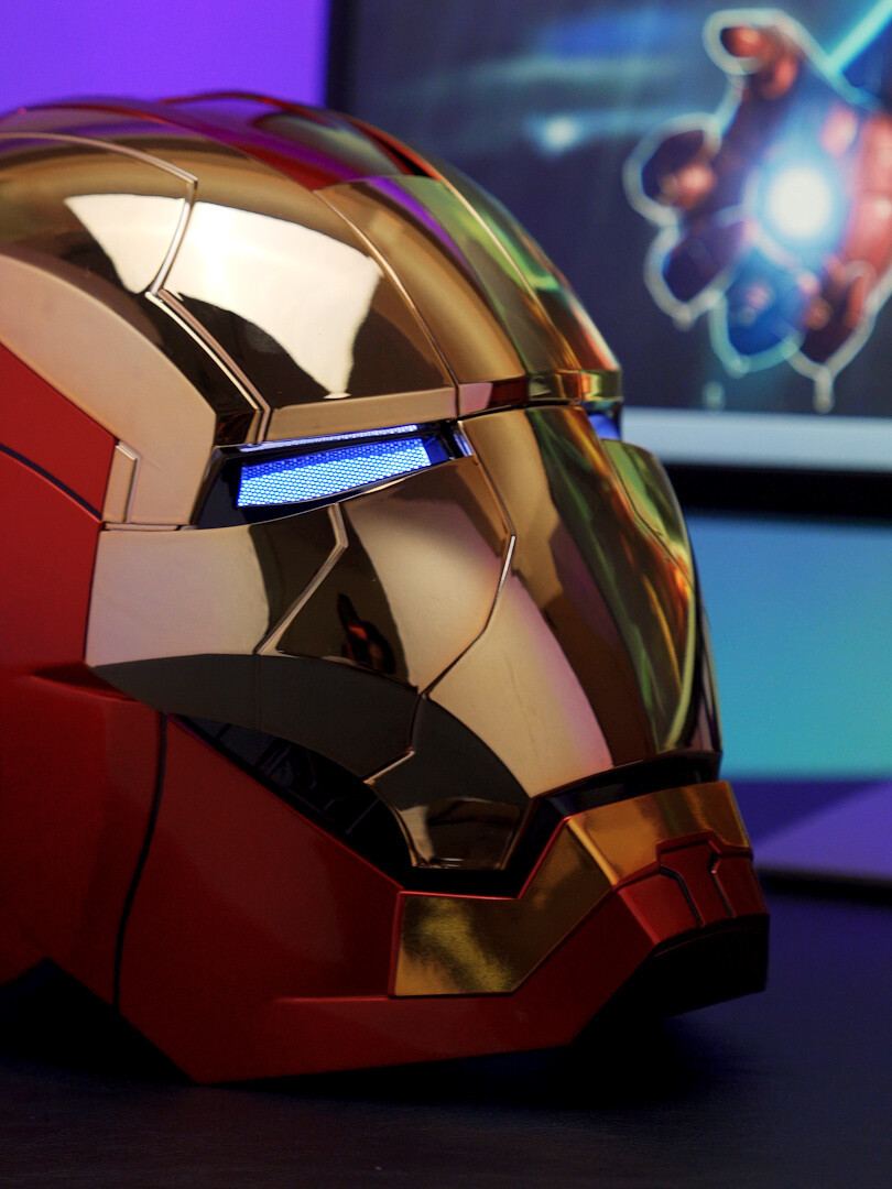 AUTOKING Iron Man 1:1 MK5 Helmet Wearable Voice-control Gold Plated Special Version