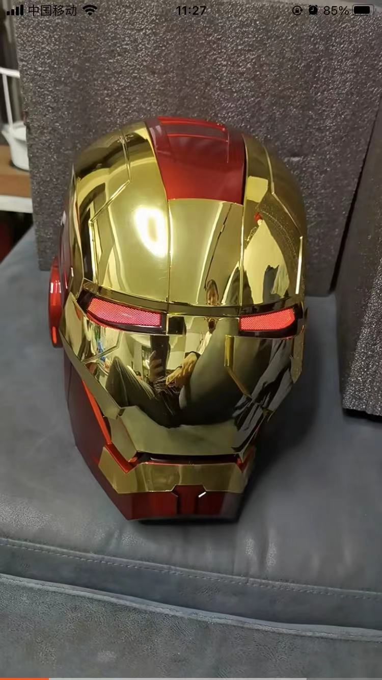 AUTOKING Iron Man 1:1 MK5 Helmet Wearable Voice-control Gold Plated Special Version