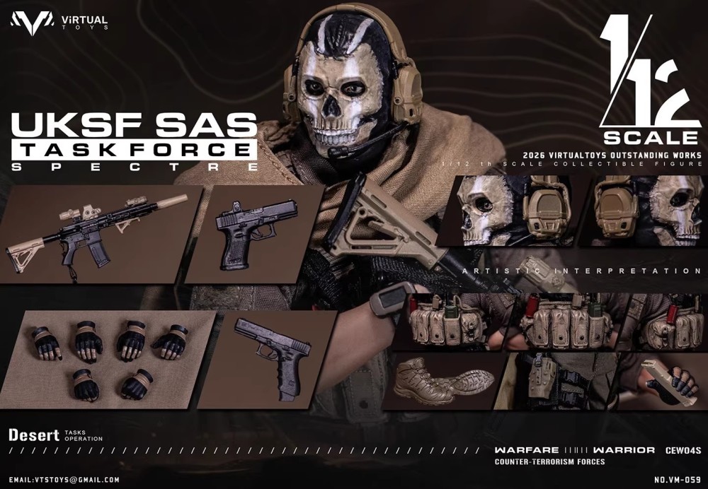 Pre-sale VTSTOYS 1/12 VM059 British SAS Special Task Force Action Figure